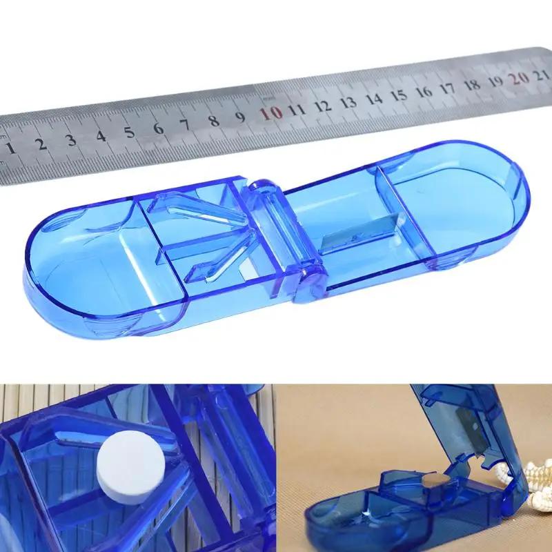 Portable Pill Box Cutter Splitter Divide Storage Case Medicine Organizer Drug Jewelry Small Item Medicine Storage