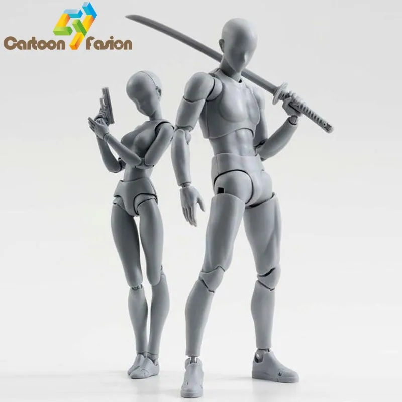 2 Style Body Chan Pale Gray Color 14cm Figma Bandai SHF Ferrite PVC Action Figure Figma (12)