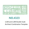 1:100 and 1:200 Double Scale Template Architect Combination Multi Design Stencil Symbols Technical Drafting Drawing No.4323/4324 ► Photo 2/3