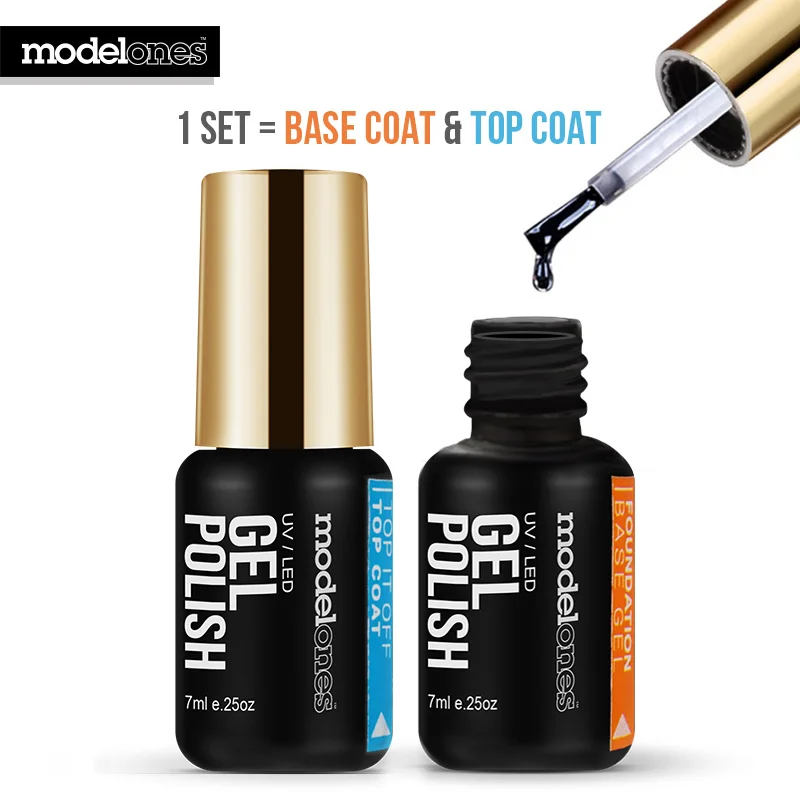

Modelones Base Coat Top Coat UV Nail Gel Polish Long Lasting Led Gel Polish High Quality Base Nail Coat Shiny Top Coat Effect