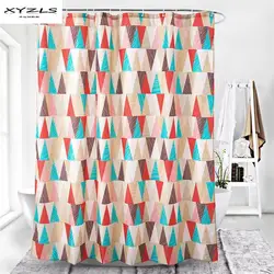 XYZLS полиэстер Водонепроницаемый душ Шторы красочные геометрические печатных плесени стойкие Ванна Шторы Ванная комната Home Decor