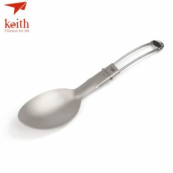 

Keith Super Quality Titanium Spoon Outdoor Travel Utility Cutlery Ultra Lightweight and Portable Folding Titanium Sporks