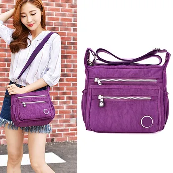 

Women Lady Girl Shoulder Crossbody Bag Waterproof Nylon Zipper For Mobile Phone Best Sale-WT