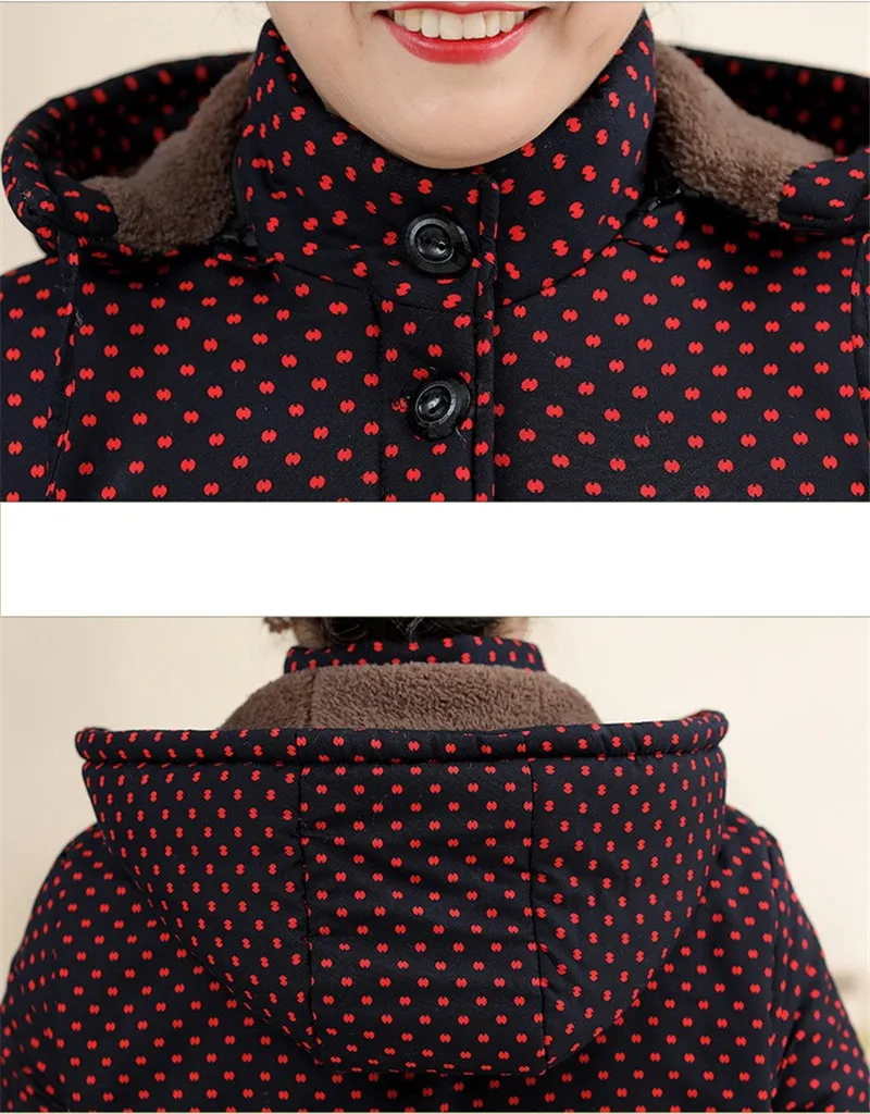 Jaqueta de Algodão de Meia Reunindo Idade Feminina Inverno Parkas Encapuçado Engrossar Manter Quente Jaquetas Tamanho Grande 5xl Feminino Curto 17 feminina inverno parkas encapuçado engrossar manter quente