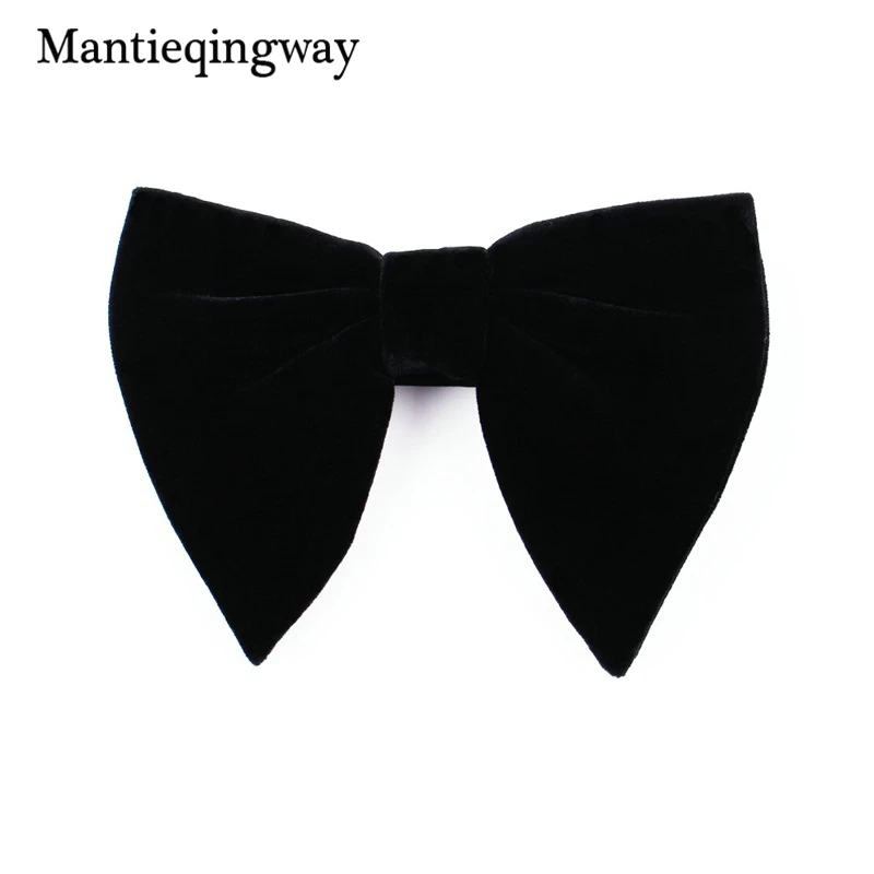 002J Mantieqingway, новинка, модный бархатный галстук-бабочка с большим бантом для женщин, мужчин, жениха, Свадебный галстук-бабочка, обтягивающий, сплошной цвет, Gravatas, тонкий черный галстук - Цвет: 002J