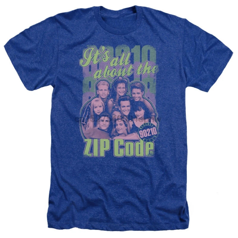 

Beverly Hills 90210 IT'S ALL ABOUT THE ZIP CODE Adult Heather T-Shirt All Sizes
