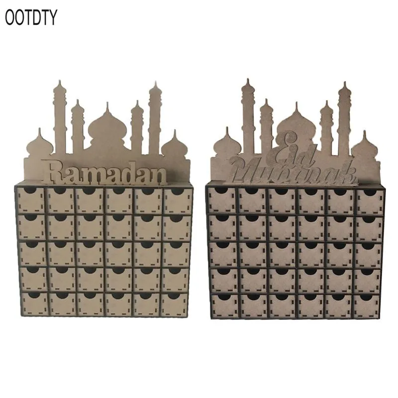 

Wooden MDF Eid Ramadan Mubarak Advent Calendar Muslim Islamic Decorations Ornament Gift