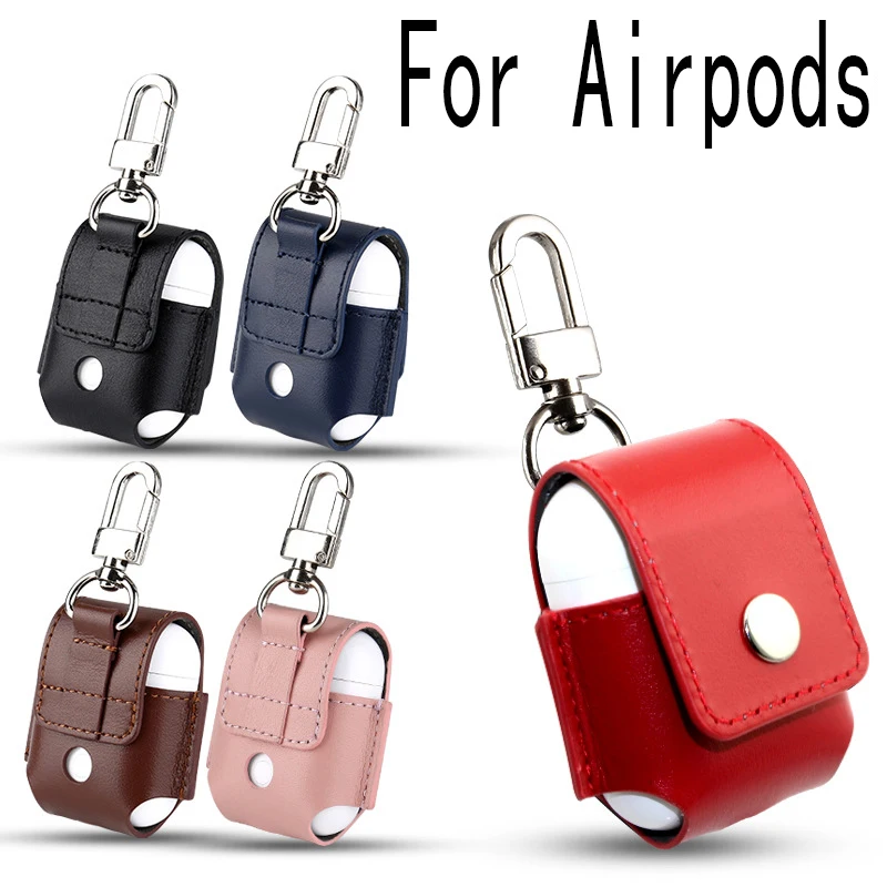 Чехол для Airpods кожаные чехлы Apple Air Pods с крючком роскошный защитный чехол Arpods Airpos