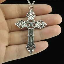 Vintage gótico religioso cristão fé cruz pingente de corrente colares colar chunky gargantilha para mulher masculino presente jóias fazendo