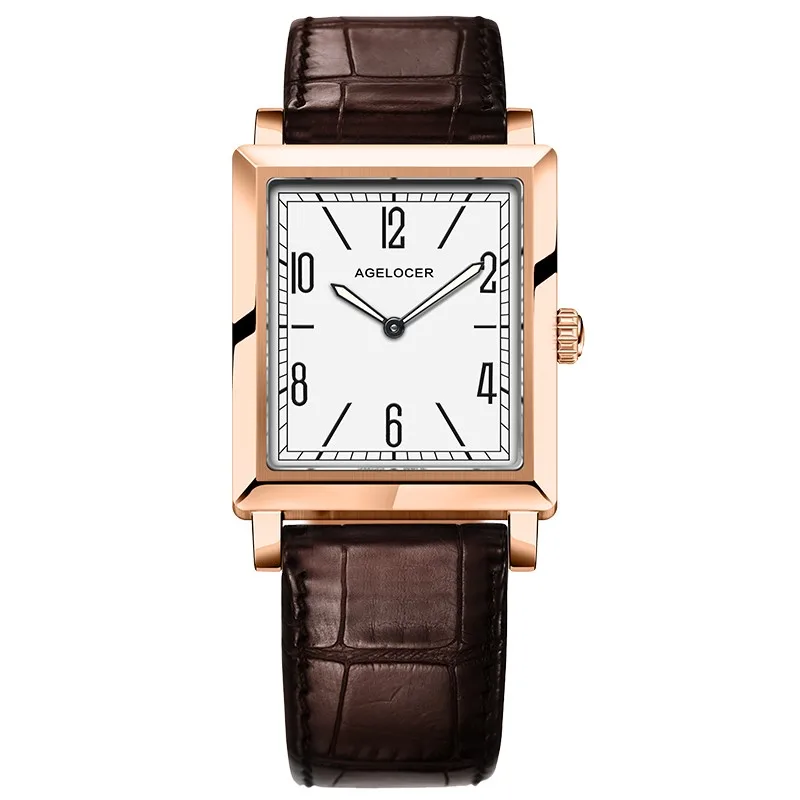 Часы, женские часы, нарядные часы, роскошный бренд AGELOCER, женские роскошные кожаные кварцевые часы, аналоговые женские наручные часы, подарки - Цвет: 3403D2