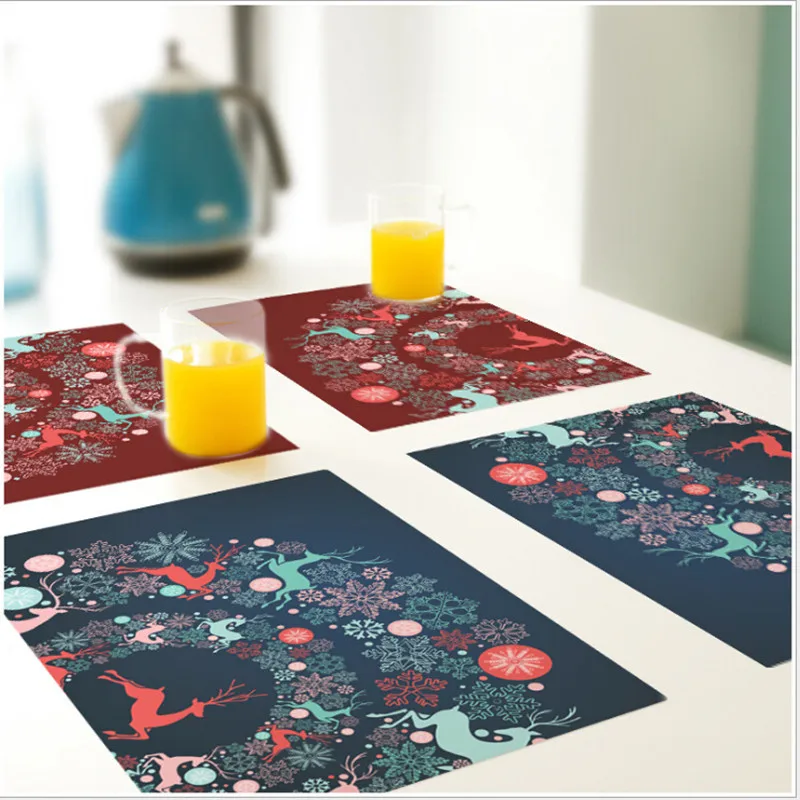 

CFen A's PVC Dinner table Placemat waterproof Non-Slip Table Setting placemats for table bowl pad coasters tableware mat 2pcs