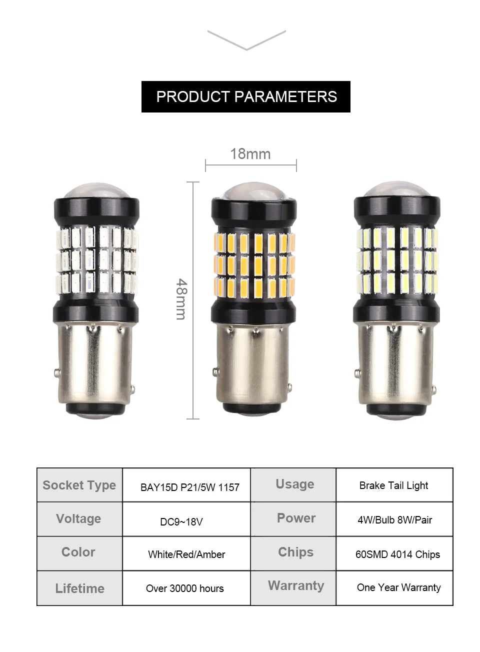 ANMINGPU 2x сигнальная лампа высокой мощности 1157 BAY15D светодиодный светильник Canbus 60SMD 4014 P21/5 Вт светодиодный автомобильный светильник Задний сигнал стоп-сигнал красный