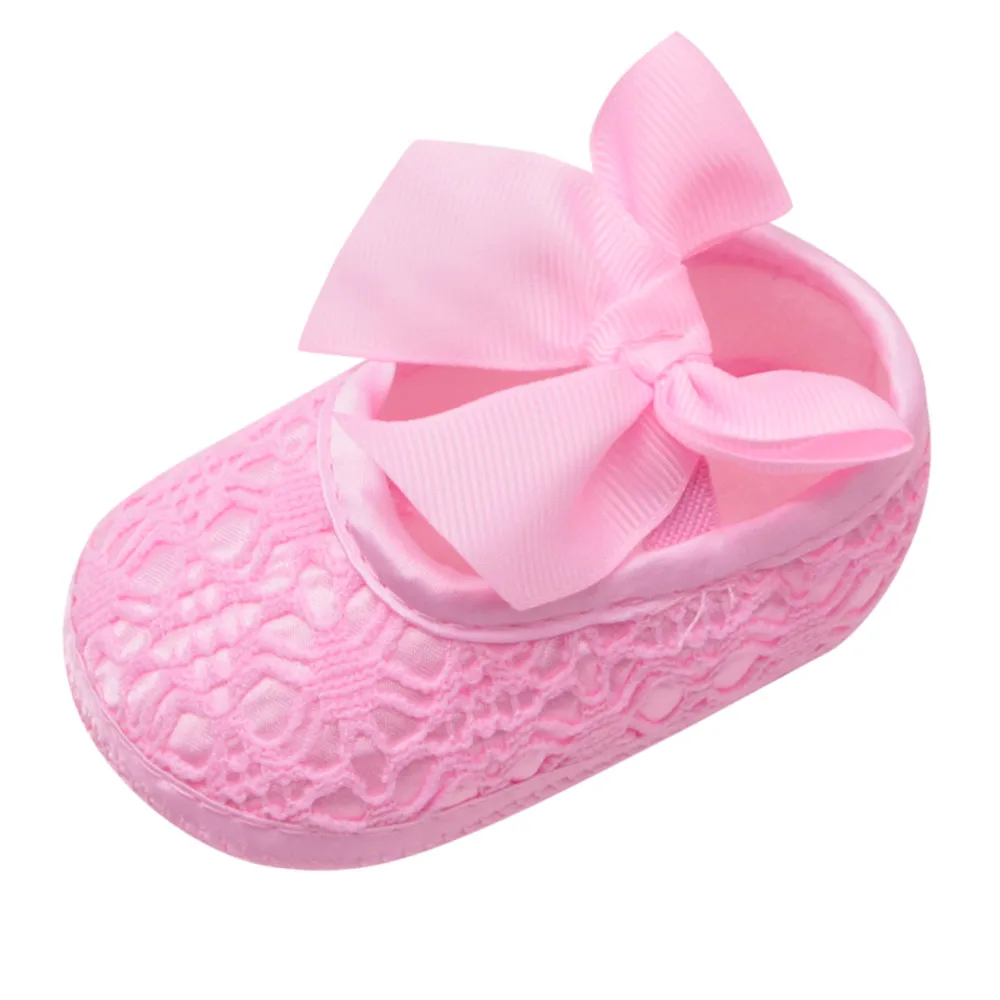 Baby Shoes Newborn Baby Girls Soft Shoes Soft Soled Non-slip Bowknot Footwear Crib Shoes