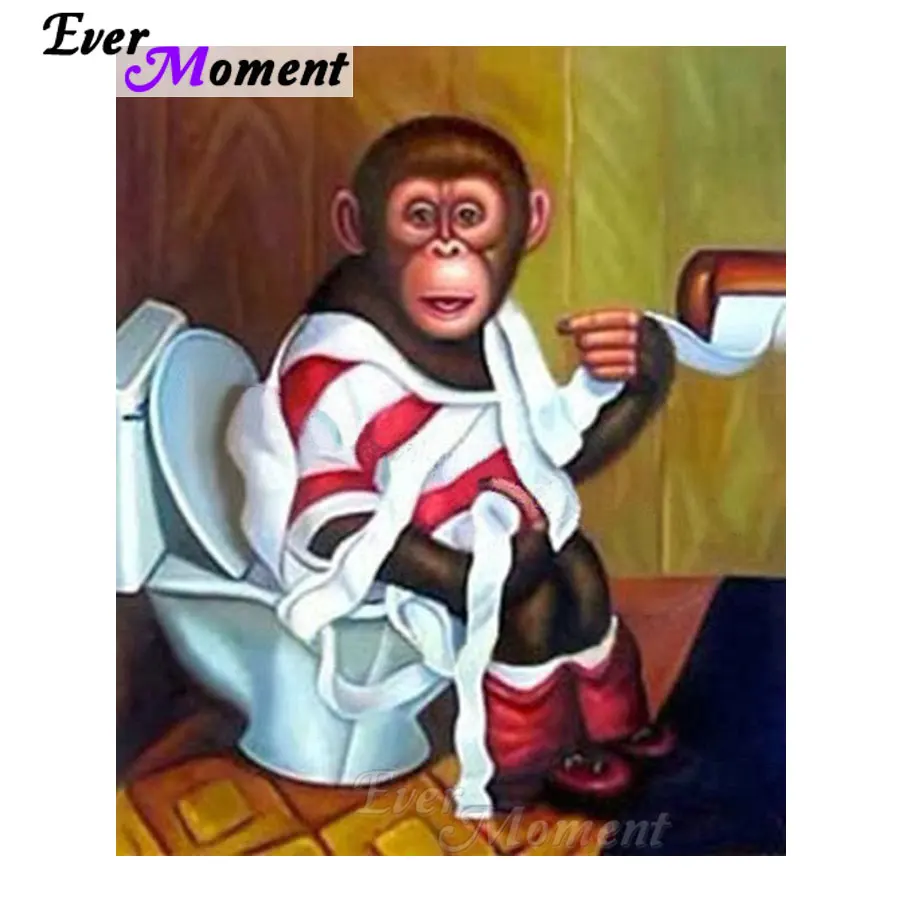 

Ever Moment Diamond Painting Monkey Animal Cross Stitch 5D Full Square Handmade DIY Gift Mosaic Diamond Embroidery S2F1570