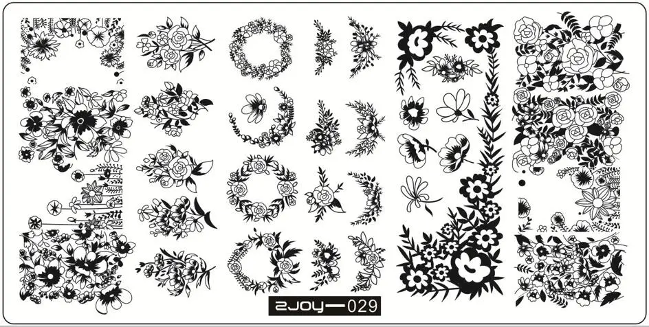 Zjoy 1 шт. 30 стилей выбор ногтей штамповка пластины кружева цветок-одуванчик дизайн ногтей штамповка изображения пластины для маникюра штамповки пластины - Цвет: zjoy-029