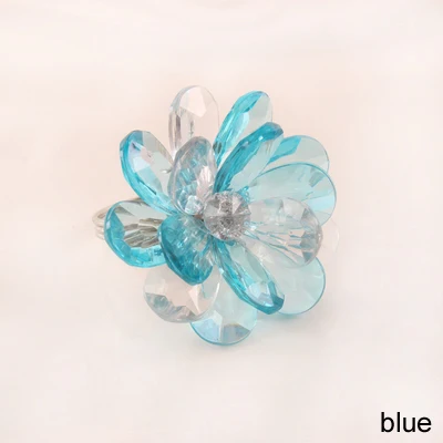 blue Элегантный серебряный металлический круг с 4 цветами кристаллами акценты цветок декор Набор салфеток Кольца - Цвет: blue