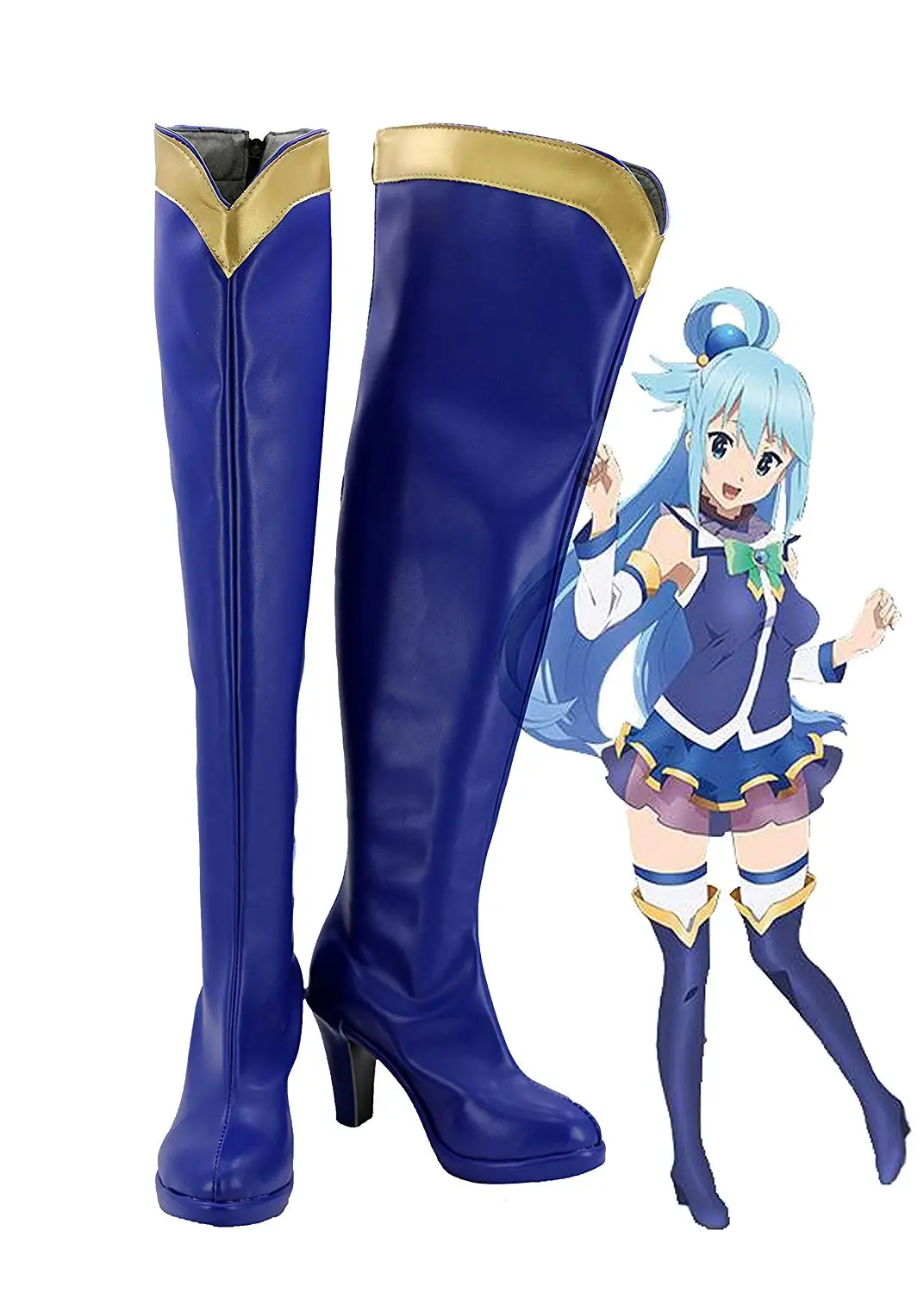 Aqua Shoes Cosplay KonoSuba: Боги благословение этому замечательному миру! Сапоги для косплея