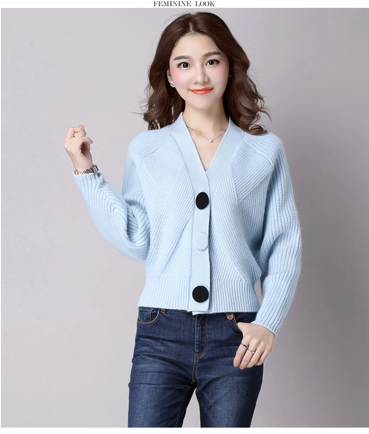 Высококачественный брендовый осенне-зимний свитер, женский кардиган, свободный однобортный женский кашемировый свитер, 6 цветов