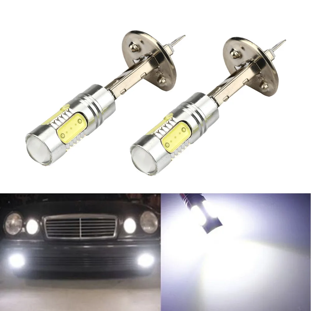 

2pcs H1 7.5W High Power COB Car White LED Fog Light Head Lamp Bulb 6000K DC 12V For toyota yaris verso rav4 hilux fortuner N