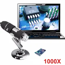 Цифровой микроскоп водостойкий USB 1000X светодиодный цифровой микроскоп Microscopio эндоскопа камера металлический база портативный ручной