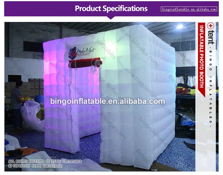 Экспресс 2.4x2.4x2.4 м светодиодный освещение надувные Photo Booth для рекламы индивидуальные рекламные куб палатка для продажи игрушка палатка