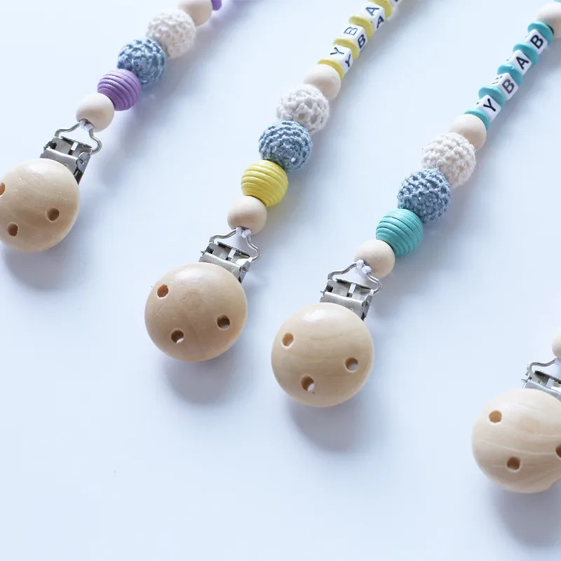 ideacherry Baby Pacifier Chain For Nipples Babies Pacifier Clips Soother Holder Accessories Hand Made Colourful Beads Dummy Clip
