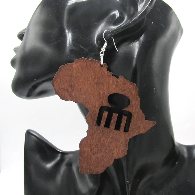 Free Shipping! 8cm Africa Comb Wood Earrings can mixed 3 colors | Украшения и аксессуары