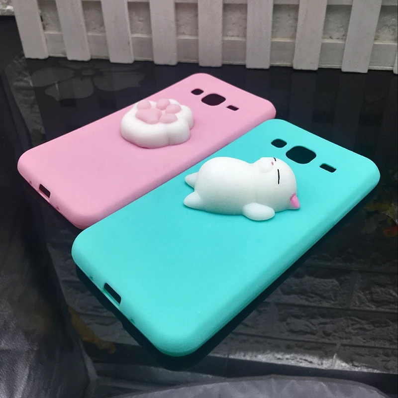 For Samsung Galaxy J3 2016 Squishy 3d Cat Case For Galaxy J3 2015 Ultra-thin Silicon TPU Soft Candy Color Back Cover phone case (2)