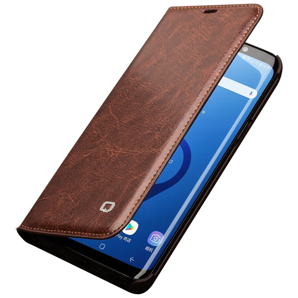 

QIALINO Genuine Leather Flip Case for Samsung Galaxy S9 S9 Plus Bag Card Slot Ultra Thin Phone Cover for Samsung S9+