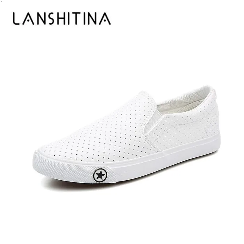 

2019 Fashion Men's Casual Shoes Men's Leather Vulcanized Shoes Breathable Loafers Man Slip-On Brand Sneakers White Black Flats