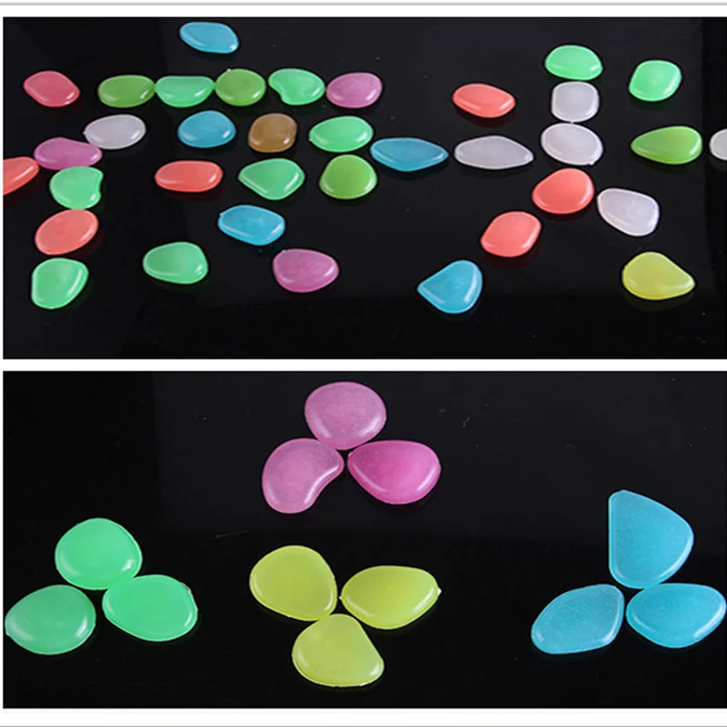 

50PC Colorful Glowing Stones Luminous Starfish Conch Shell Shaped Decorative For Garden Aquarium Fish Tank Pool Landscape 7ZDZ40