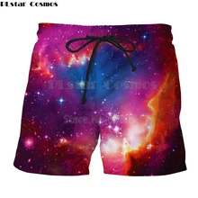 PLstar Космос Перевозка груза падения Летний Шорты Galaxy пространство принт 3d Шорты Цвет Туманность Новинка Рубашки домашние
