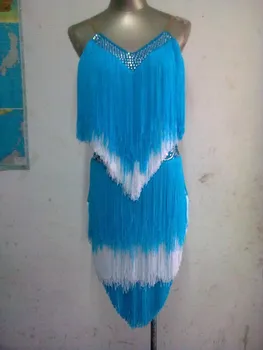 

New style Latin dance costume sexy diamond tassel latin dance competition dress for women's child latin dance dresses 024