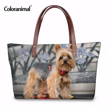 

Coloranimal Cute Yorkshire Terrier Dog Animal Printing Female Handbag Women Shoulder Bags Large Tote Beach Travel Shopping Bags