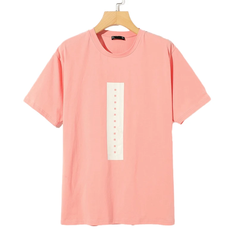 SweatyRocks, Мужская футболка с коротким рукавом, с графическим рисунком, уличная одежда, розовая, опрятная, мужские футболки, модная одежда, лето, повседневные мужские футболки