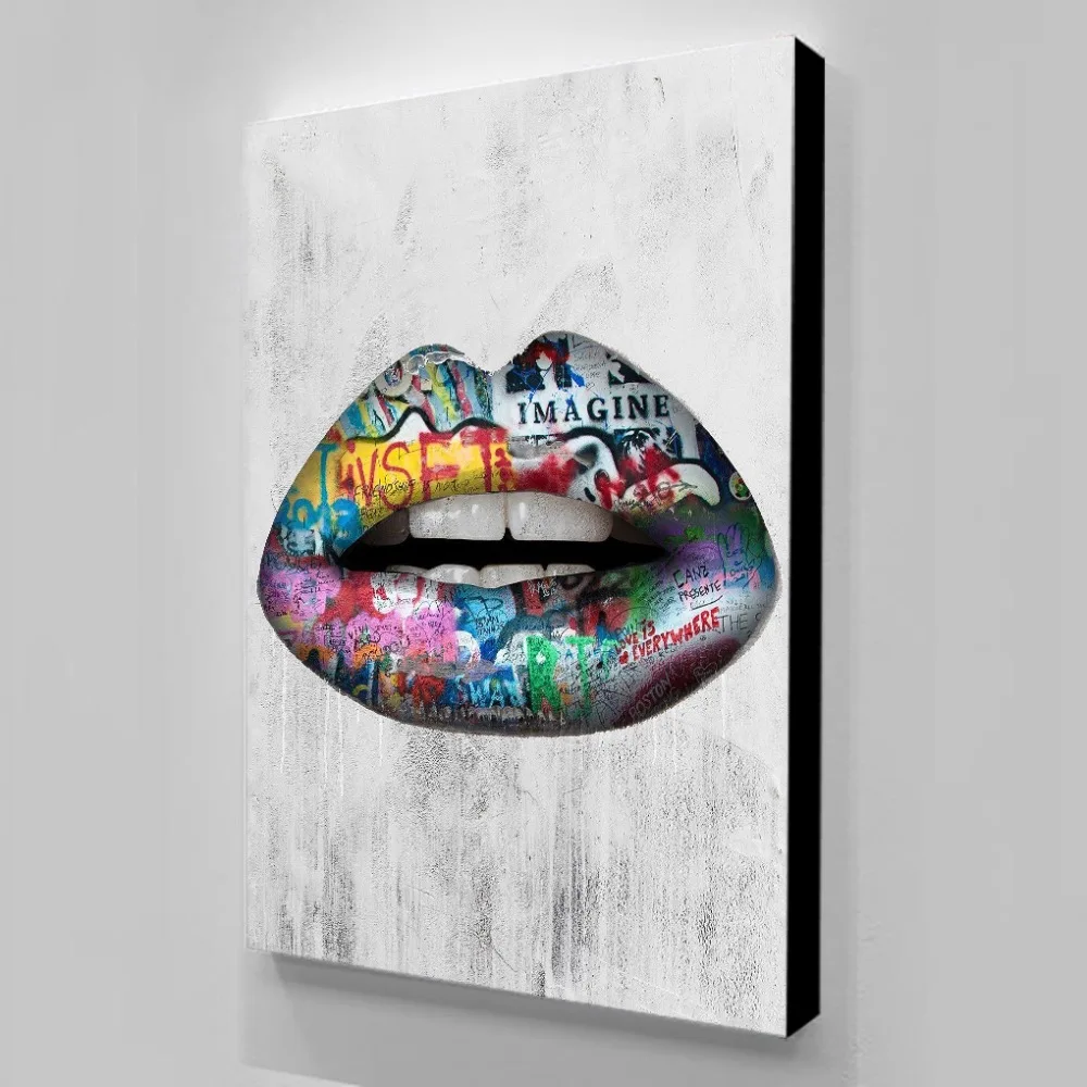 

Quadros Canvas Prints Nordic Decoration Modern Picture Wall Art Graffiti Lip Canvas Paintings Posters Home Decor Print For Room