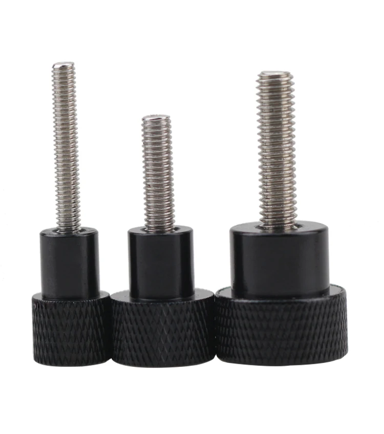 2pcs M5 Stainless steel knurled knob flat high head screws Aluminum