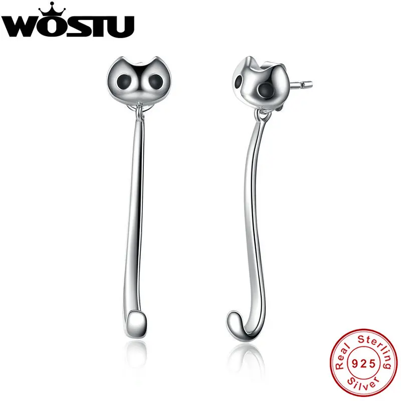 

WOSTU Real 100% 925 Sterling Silver Cart Drop Earrings For Women Girl Authentic Fine Jewelry Luxury Gift CQE007