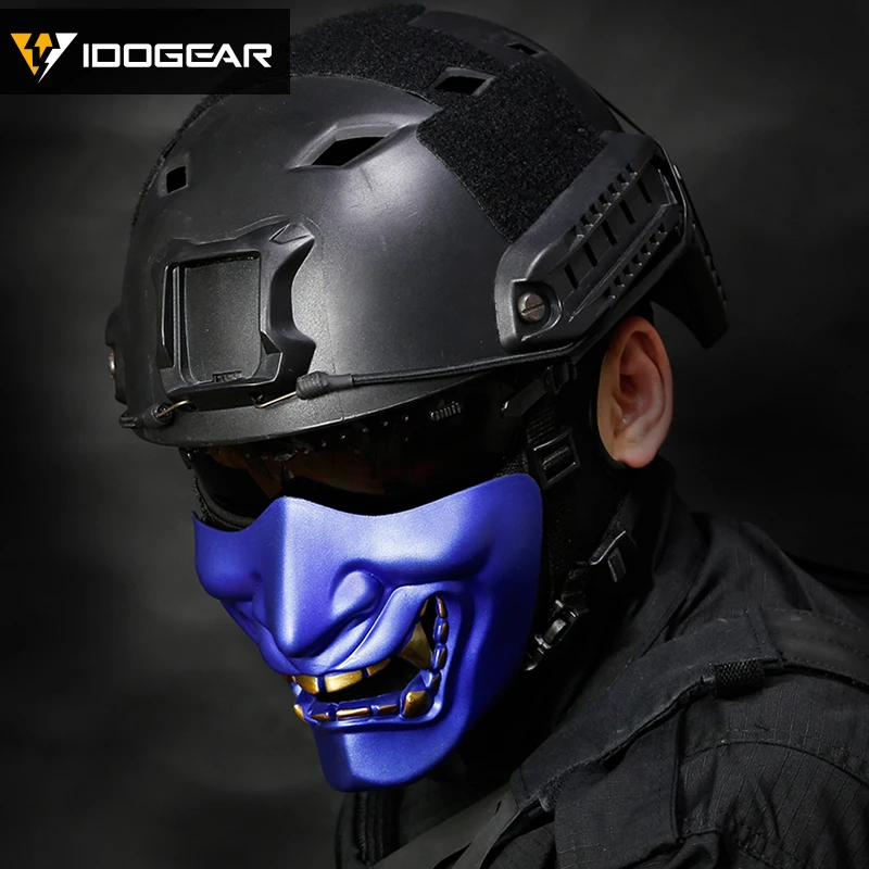 

IDOGEAR Airsoft Paintball Masks Half Face Mask Halloween Cosplay Masks Evil Wargame Gear Military Tactical Gear Windproof