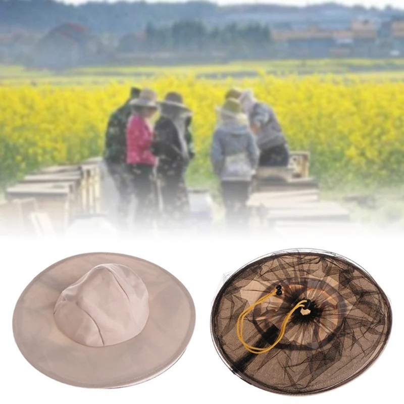Mesh Face Mask Hat Beekeeping Protective Cap Keep Insects Bee Flying Face Neck Protector with Shrinking Rope Fishing tools