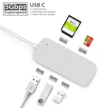 Тип C USB-C концентратор адаптер 3 USB 3,0 порт SD/T кард-ридер для MacBook Pro USB 2,0 концентратор дропшиппинг 27 марта