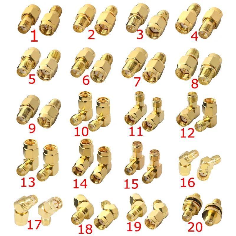 2 Pieecs RF коаксиальный SMA адаптер Комплект SMA мужской женский WiFi антенна удлинитель Разъем