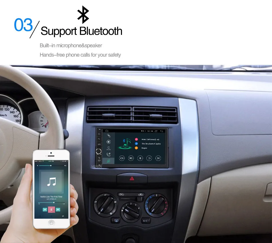 Sale HD 1024X600 Android 7.1 Quad Core 16GB Flash Universal Double 2 din 2Din Car dvd player Stereo GPS Navigation Radio DDR3 4G Wifi 14