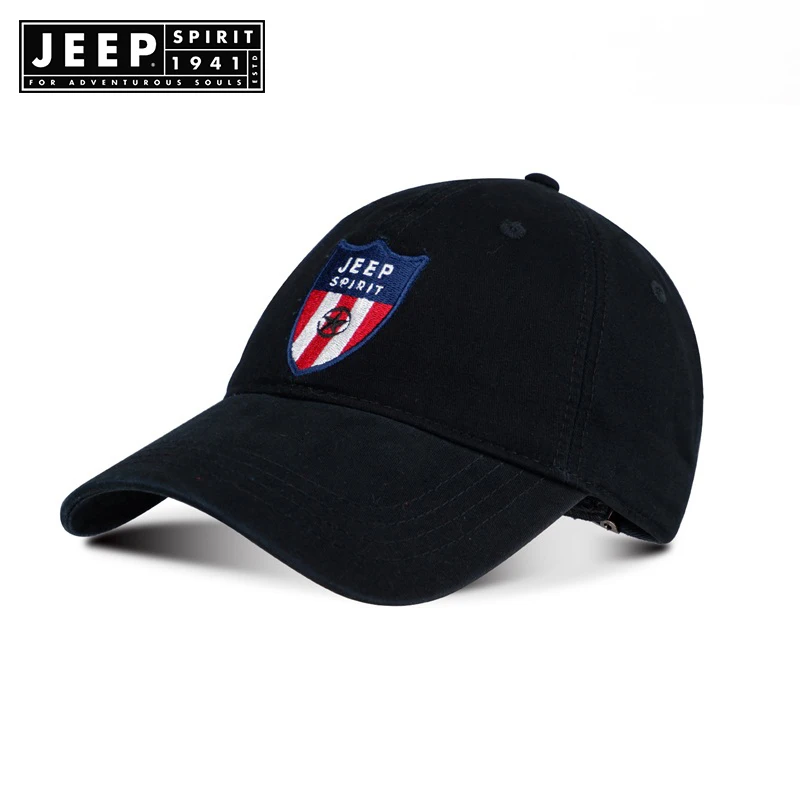 

JEEP SPIRIT Brand Hot Retro Washed Baseball Fitted Cap Snapback Hat For Men Bone Women Gorras Casual Casquette Letter Black Cap
