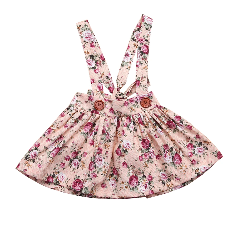 Вечерние нагрудник «Принцесса» с цветочным рисунком для маленьких девочек; одежда с пуговица для юбки