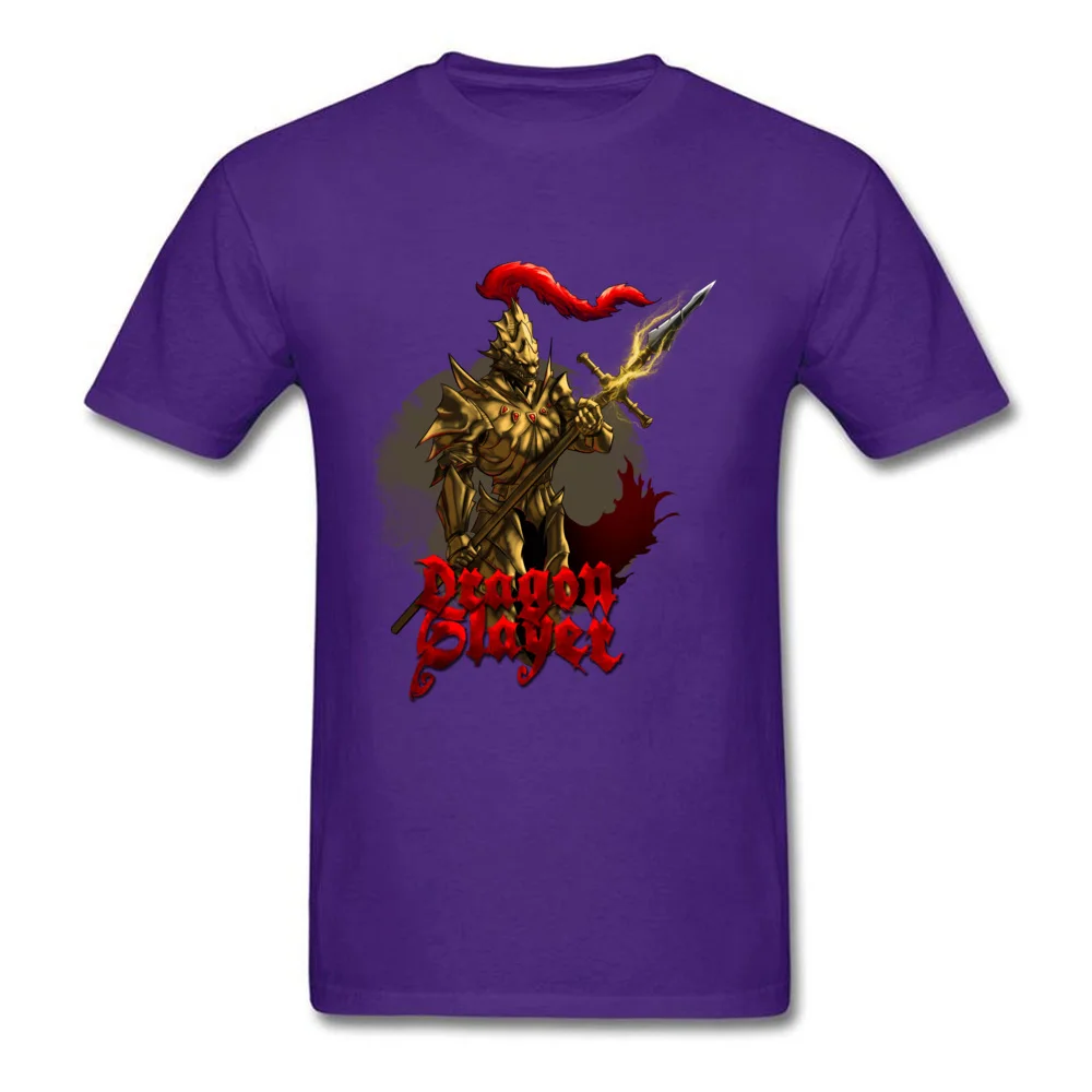 Dragon Slayer Ornstein Tops T Shirt Newest O-Neck Hip hop Short Sleeve 100% Cotton Men T Shirt Geek Tshirts Wholesale Dragon Slayer Ornstein purple