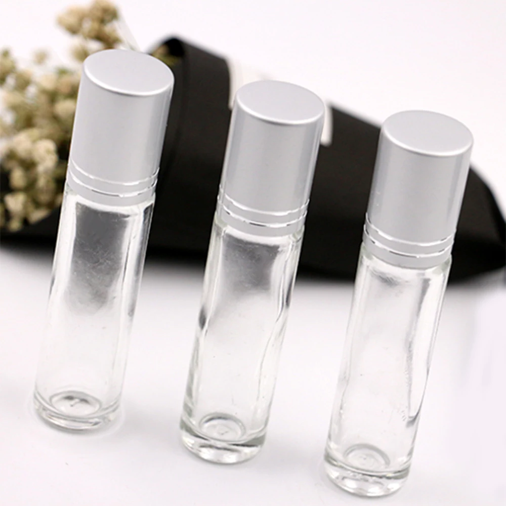 Without cGlass Container Tubes Roll Bottle Essential Oil Bottles 10ml Gemstone Crystal Oil Roller Storage Tube for Aromatherapy  (2)