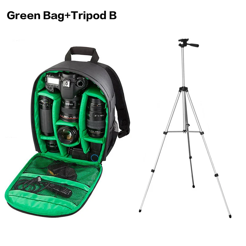 Green Bag Tripod B Водонепроницаемый цифровых зеркальных фото мягкий Камера рюкзак многофункциональный для nikon Coolpix B500 B600 B700 L110 L120 L21 L22 L24 L26 - Цвет: Green Bag Tripod B