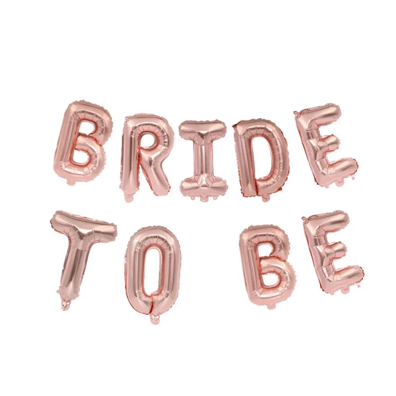 1 шт., для невесты, чтобы быть буквами, 16 дюймов, фольги, воздушные шары, свадьба для курицы, свадебный душ, розовое золото, вечерние украшения, золотой - Цвет: BRIDE TO BE