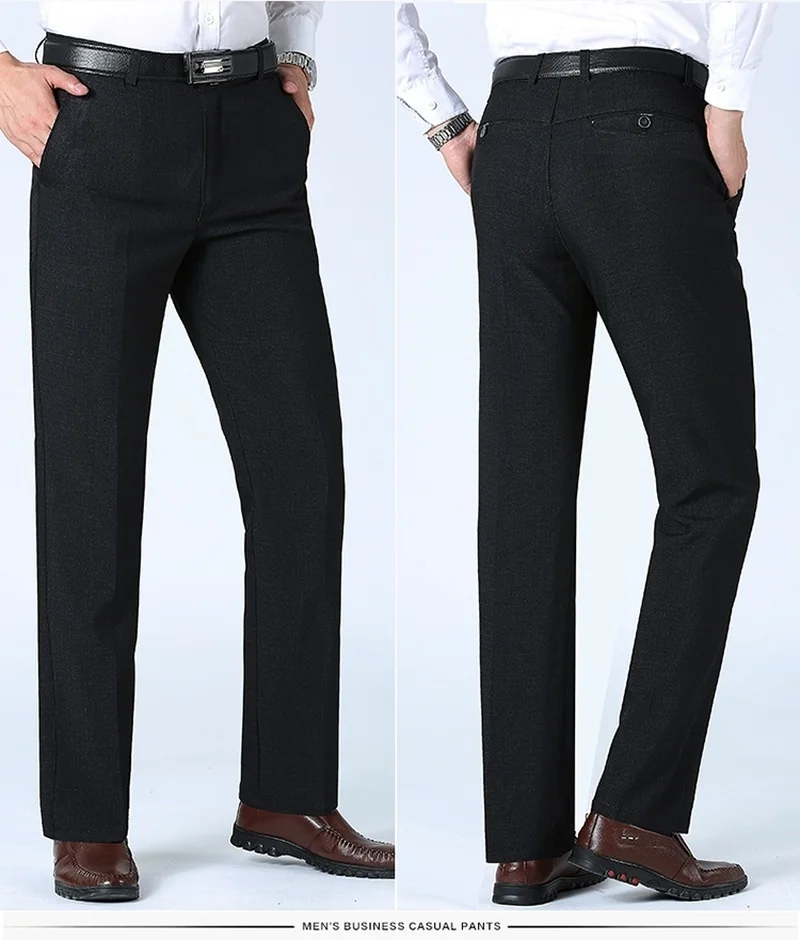 ZOGAA Autumn and winter Men Comfortable Suit pants business casual pants straight loose autumn and winter thick pants